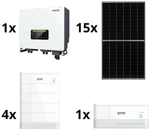 SOFAR SOLAR Solární sestava SOFAR Solar - 6kWp JINKO+6kW hybridní měnič 3f+10,24 kWh baterie TI9992-15ksA