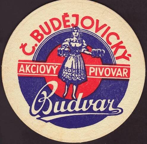 Pivní tácek - Číslo tácku 1-2 | Pivovar Budvar :: Město - Ceske Budejovice :: Česká republika