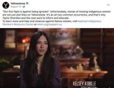 National Indigenous Women’s Resource Center Highlighted on National TV Show “Yellowstone” This Sunday