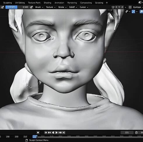 3d kid with blender