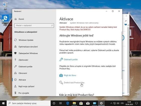 Aktivace Windows 10