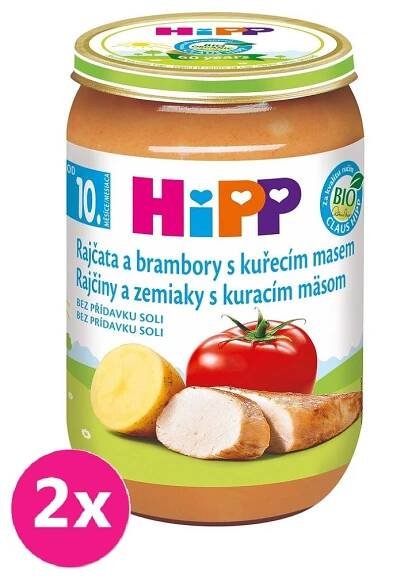 2x HiPP Bio Rajčata a brambory s kuřecím masem od 10. měsíce, 220 g