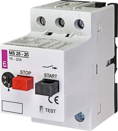 004600060 MS25-1,6 Spouštěč motoru, 1,0 - 1,6 A, ETI