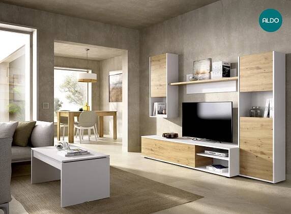 Obývací stěna Luka oak nordic, white