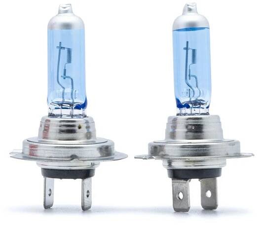 Halogenové žárovky H7 55W se zvýšeným výkonem +50% 5000K (xenon efekt) | TuningStyle.cz