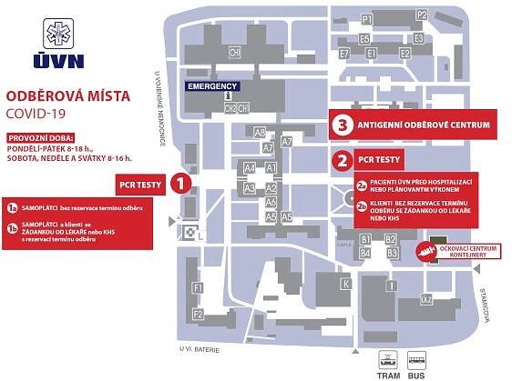 Testování veřejnosti antigenními testy na přítomnost koronaviru SARS-CoV-2 - Ústřední vojenská nemocnice Praha (ÚVN)