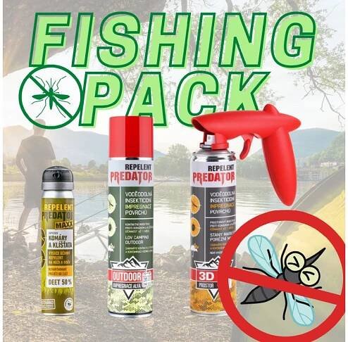 REPELENT PREDATOR FISHING PACK: Top combo proti komárům a klíšťatům  + Aplikační pistole pro 3D repelent ZDARMA + DÁREK (vyberte po přidání do košíku, max. 1 dárek na celou objednávku)