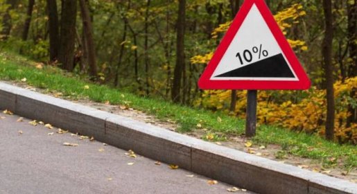 Slope Warning Road Sign Road Safety