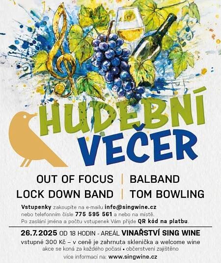 Vinařství Sing Wine z Velkých Bílovic - Hudební večer na Sing Wine 2025