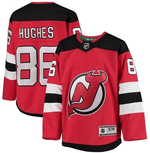 Youth Jack Hughes Red New Jersey Devils Home Premier Player Jersey
