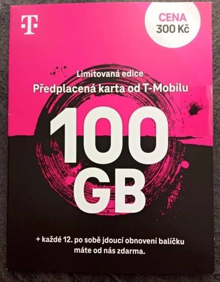 Nová T-Mobile SIM karta se 100 GB za 300 Kč měsíčně