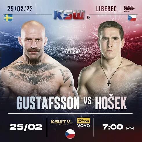 David Hošek se na turnaji KSW79 v Liberci utká se Švédem Andreasem Gustafssonem