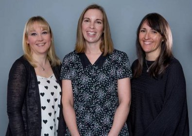 Jane (centre) is the executive producer with Laura Shaw and Kate Brooks (right)