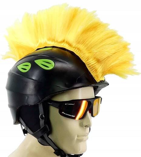 SAMOLEPKA DEKORATIVNÍ NÁVLEK IROKEZ NA MOTOCYKLOVÁ PŘILBA ŽLUTÁ UNISEX