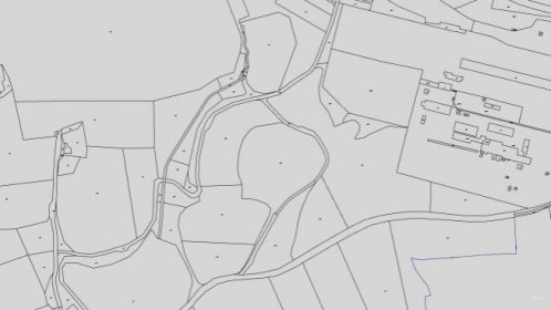 Katastrální mapa pozemků a čísla parcel Lazsko