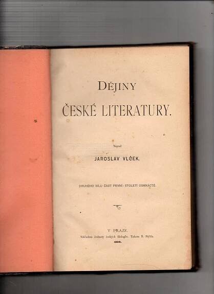 Dějiny české literatury-Jaroslav Vlček - Knihy