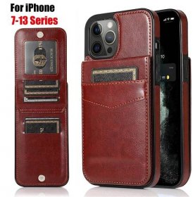Flip Leather Cover for IPhone 15 14 13 12 Mini 11 X XR XS Pro Max 7 8 Plus Wallet Case with Credit Card Holder Kickstand