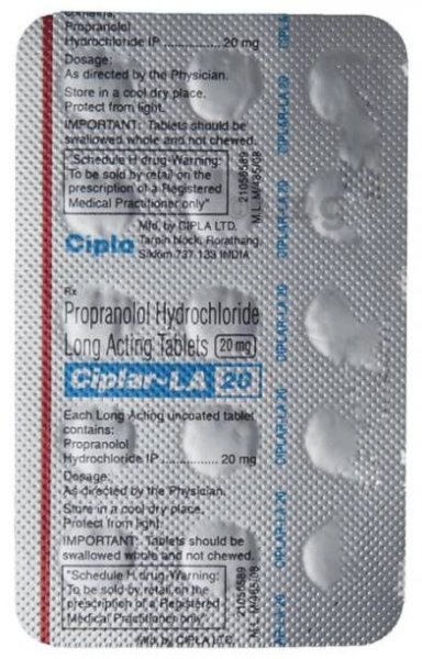 propranolol la 20 mg