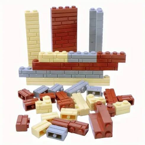 100pcs   building blocks set high   construction bricks wall tiles   mixed colors abs material with diy toy   6 8 birthday christmas gift