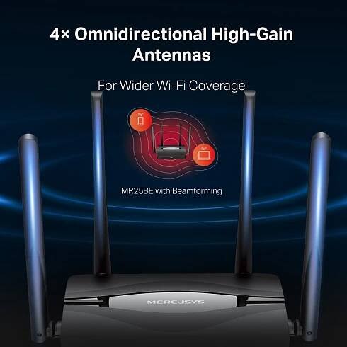 Router Mercusys MR25BE Wi-Fi 7 BE3600 černá barva
