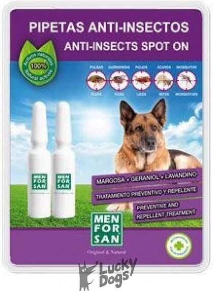 Menforsan Spot-on Antiparazitní pipeta proti blechám a klíšťatům pro psy 2 x 1,5 ml