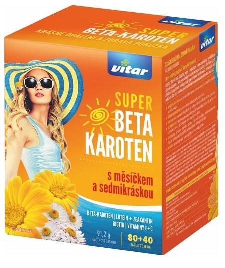 Vitar Super Betakaroten s měsíčkem a sedmikráskou 80+40 tablet