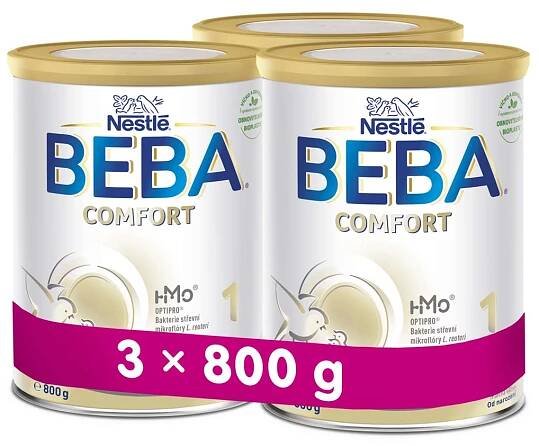 3x BEBA COMFORT 1 HM-O 800 g - Počáteční kojenecké mléko