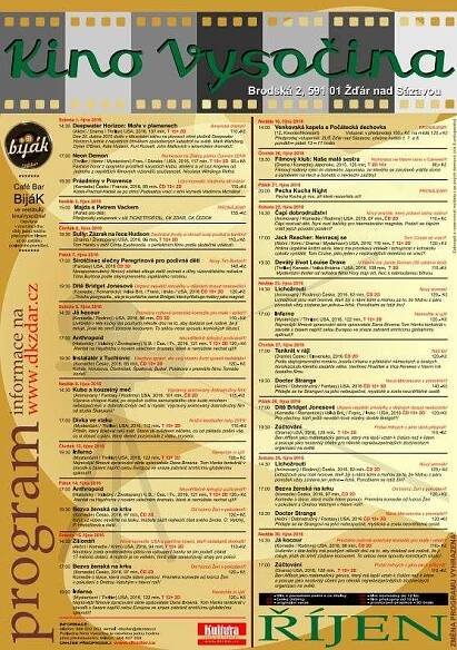 PROGRAM – ŘÍJEN – KINO VYSOČINA ŽĎÁR NAD SÁZAVOU