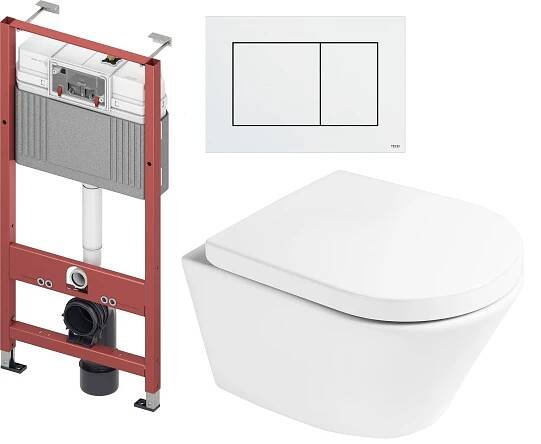 Sada záchodová mísa Oltens Jog 42001000, podomítkový WC modul Tece Base 9400407, 45101000, 9.240.400