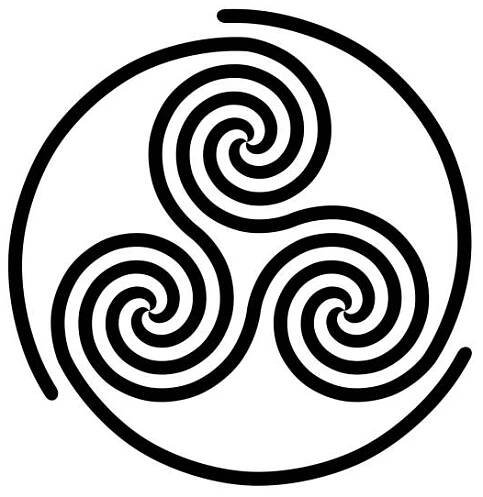Ikona symbolu Triskelion s bílým pozadím — Stock obrázek