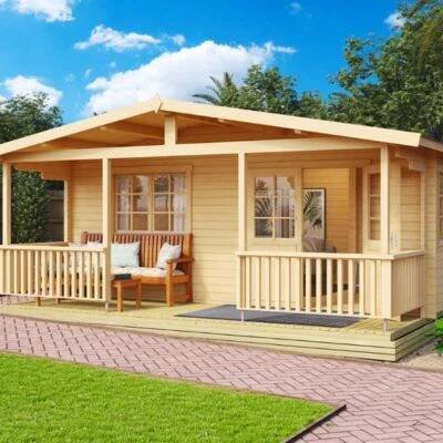 Zahradní domek s terasou Haven: 510x390 cm+160 cm terasa 44mm :: Ceha-domky
