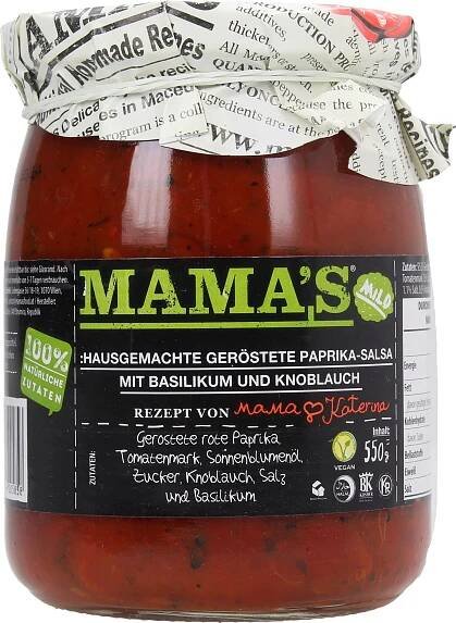 MAMA'S FOOD Pražená papriková salsa - jemná, 550 g