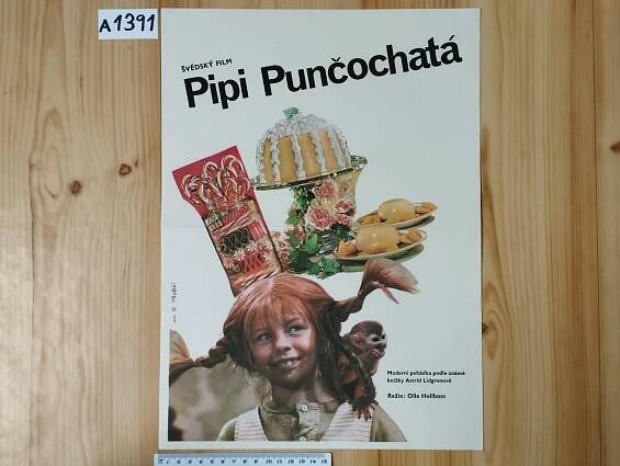 Pipi Punčochatá 1971 Švédsko Něm film plakát A3 Bidlo pavool A1391