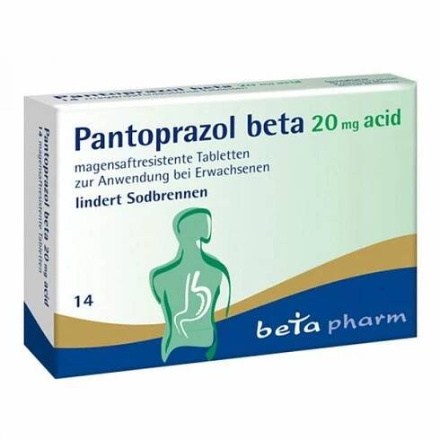 PANTOPRAZOL beta 20 mg acid magensaftres.Tabletten
