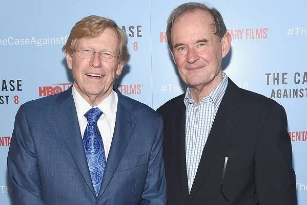 Ted Olsen (left) and David Boies attend a "The Case Against 8" screening.