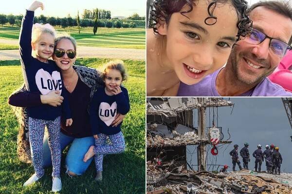 Miami collapse victims Sophia López Moreira with her daughters Alexia Maria Pettengill Lopez Moreira, 9, and her 6-year-old sister, Anna Sophia Pettengill Lopez Moreira. Other victim Lorenzo Leone is seen ias well.