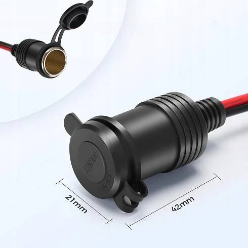 Zásuvka zapalovače s POJISTKOU 15A konektory 8,4 mm 12V 24V 16AWG 1m. EAN (GTIN) 5905567121319