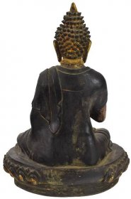 Buddha Amoghasiddhi, keramická socha, ručně malovaná, antik patina,42cm | SANU BABU