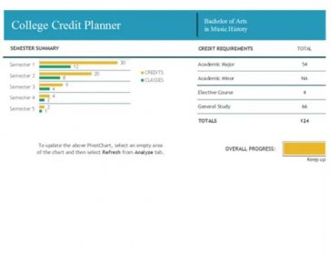 College credit planner blue modern-simple