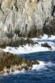 Schist rocks worked by the Mediterranean Sea  