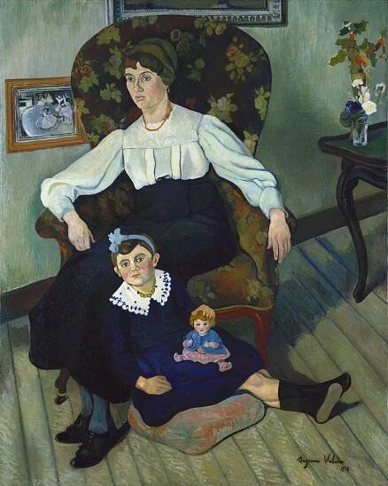 Suzanne Valadon, Marie Coca et sa fille Gilberte, 1913.