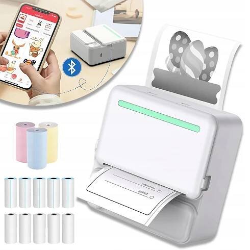 MINI TERMÁLNÍ TISKÁRNA BLUETOOTH PRO FOTOGRAFOVÁNÍ POZNÁMEK + 13 ROLÍ