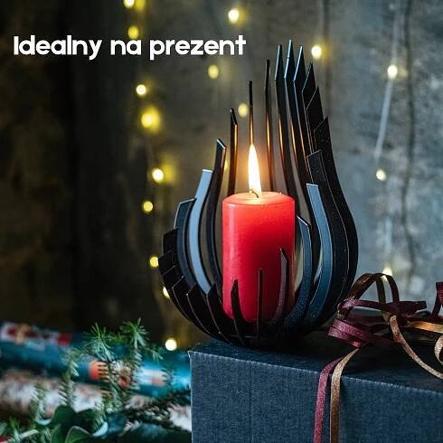Kovový svícen na čajovou svíčku pro stůl a vánoční dekorace 20 cm Kód výrobce M20