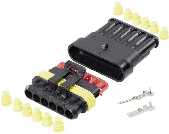 TE Connectivity AMP-Superseal 1.5mm Series sada konektorů Superseal 6, rozteč 6 mm, 30S007, 1 sada : Půhy.cz