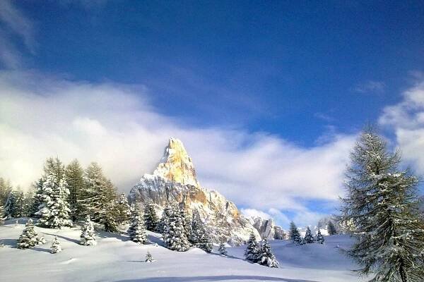 Passo Rolle in winter