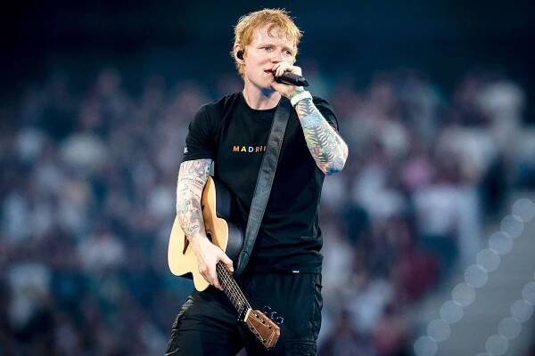 Ed Sheeran during his concert at the Riyadh Air Metropolitano on May 30, 2025, in Madrid, Spain