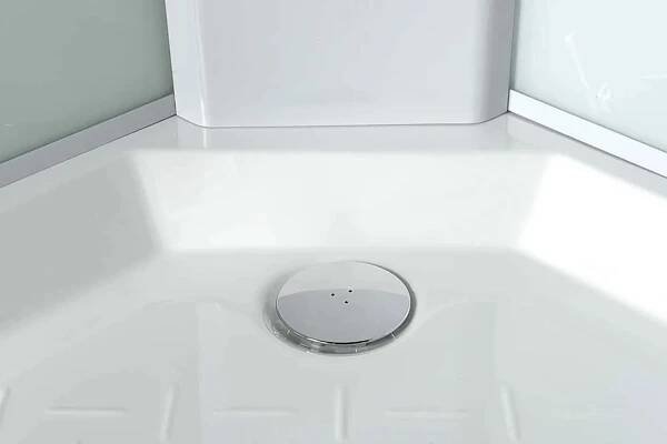 Aqualine Aigo Čtvrtkruhový sprchový box 900x900x2050 mm, bílý profil, čiré sklo, YB93