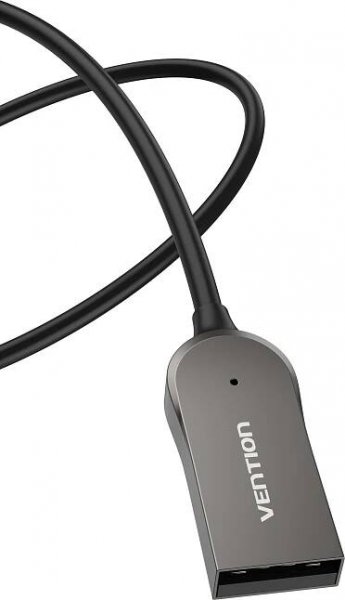 Vention USB Car Bluetooth 5.0 Audio Receiver With Coiled Cable 1.5M Gray Zinc Alloy Type
