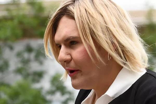 Katie Wallis, formerly Jamie Wallis, arrives at Cardiff Magistrates' Court for trial on June 17, 2025
