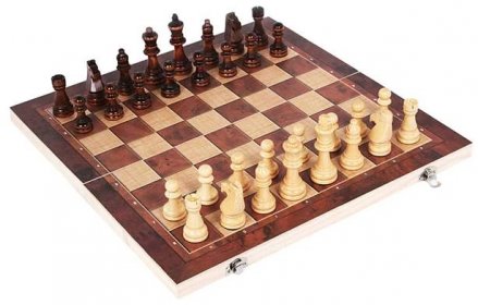 Šachy dřevěné 3v1 34x34cm SACH06